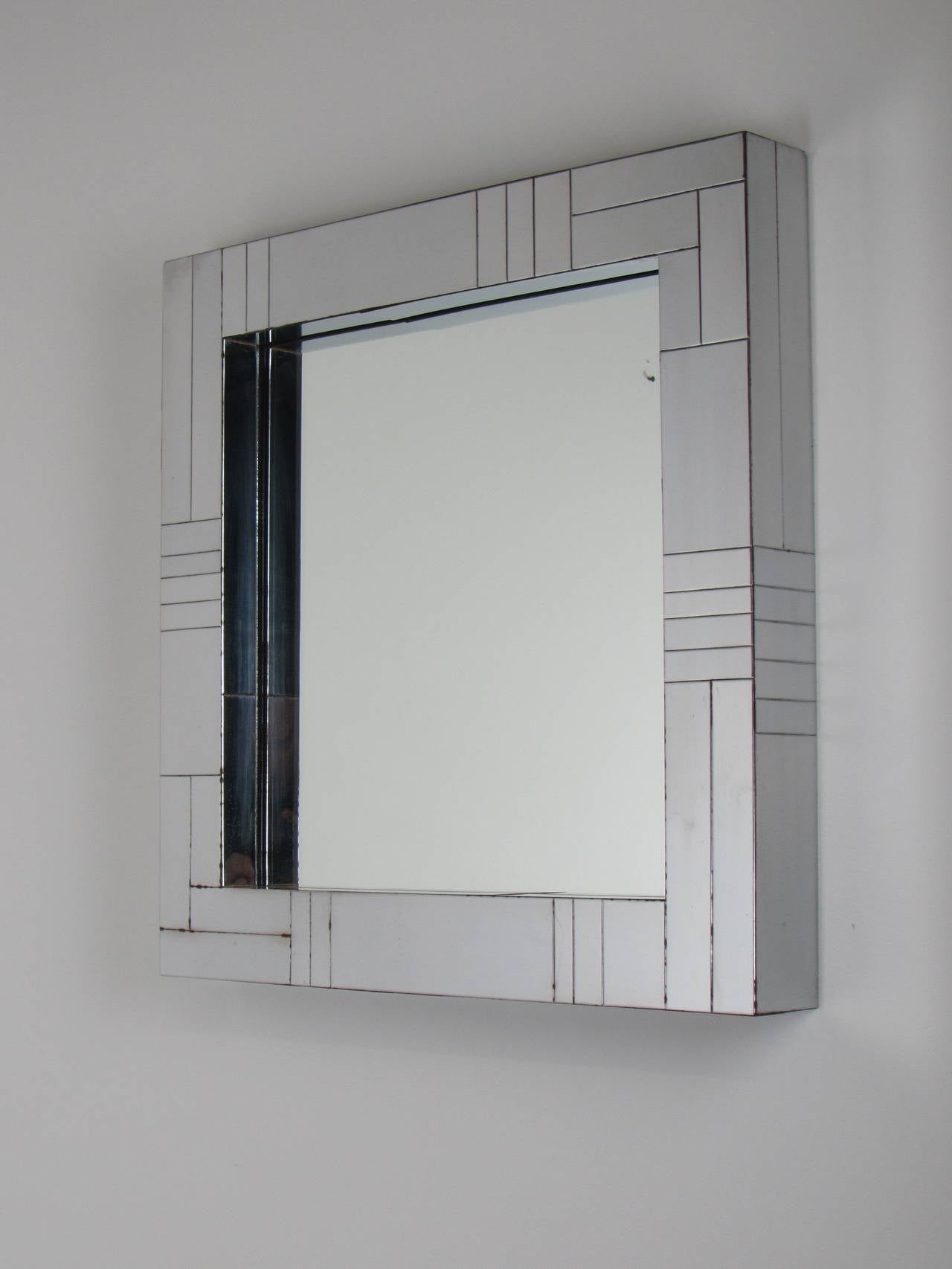 American Chrome Cityscape Mirror by Paul Evans for Directional, Signed, Circa 1970