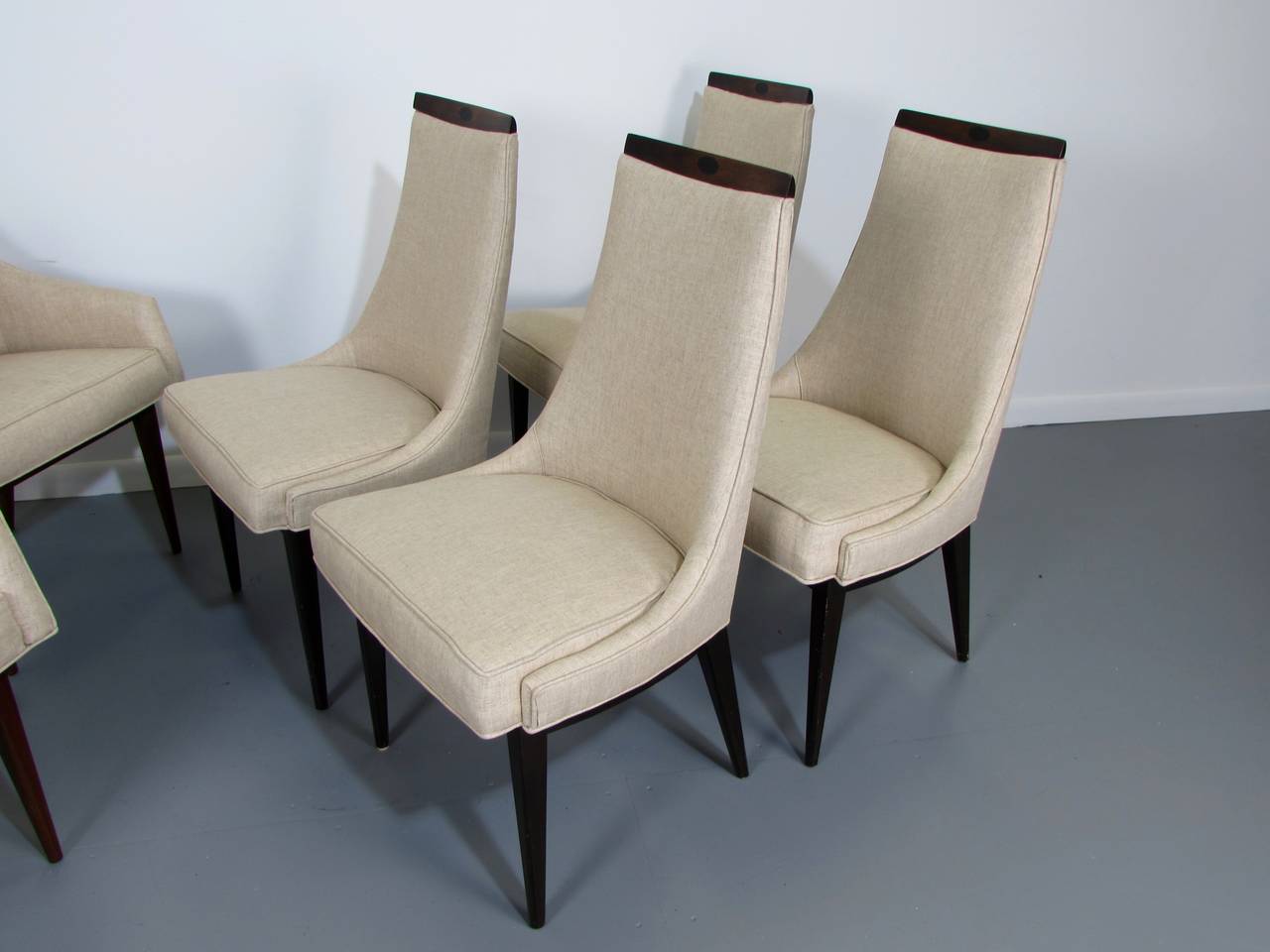 Mid-Century Modern Six Rare Dining Chairs by Kipp Stewart for Calvin Furniture, 1950s