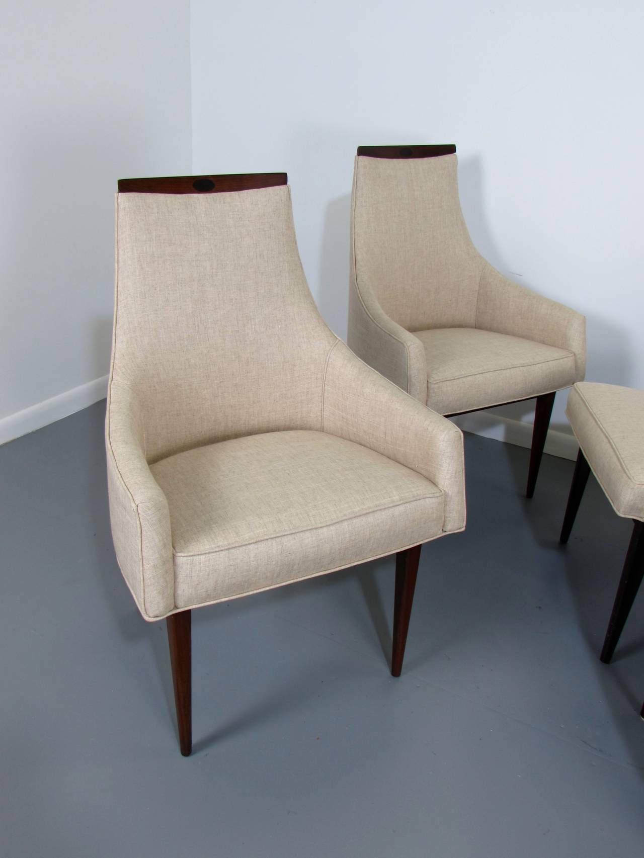 American Six Rare Dining Chairs by Kipp Stewart for Calvin Furniture, 1950s