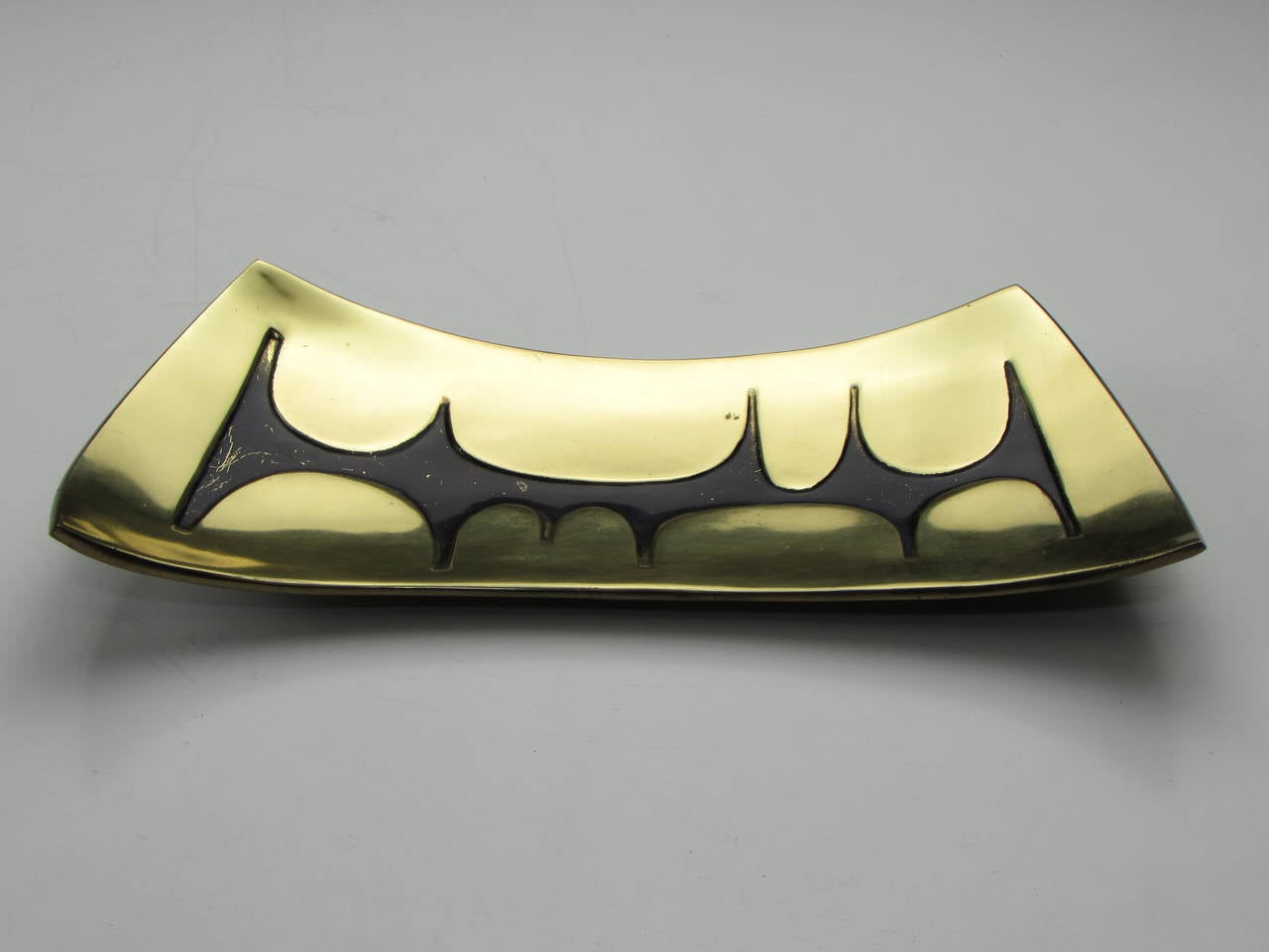 Very Rare and Early Cast Bronze Enamel Tray by Paul Evans Studio, New Hope 1956