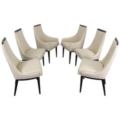 Six Rare Dining Chairs by Kipp Stewart for Calvin Furniture, 1950s