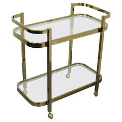 Luscious Brass Bar Cart by Milo Baughman for Thayer Coggin, 1970s