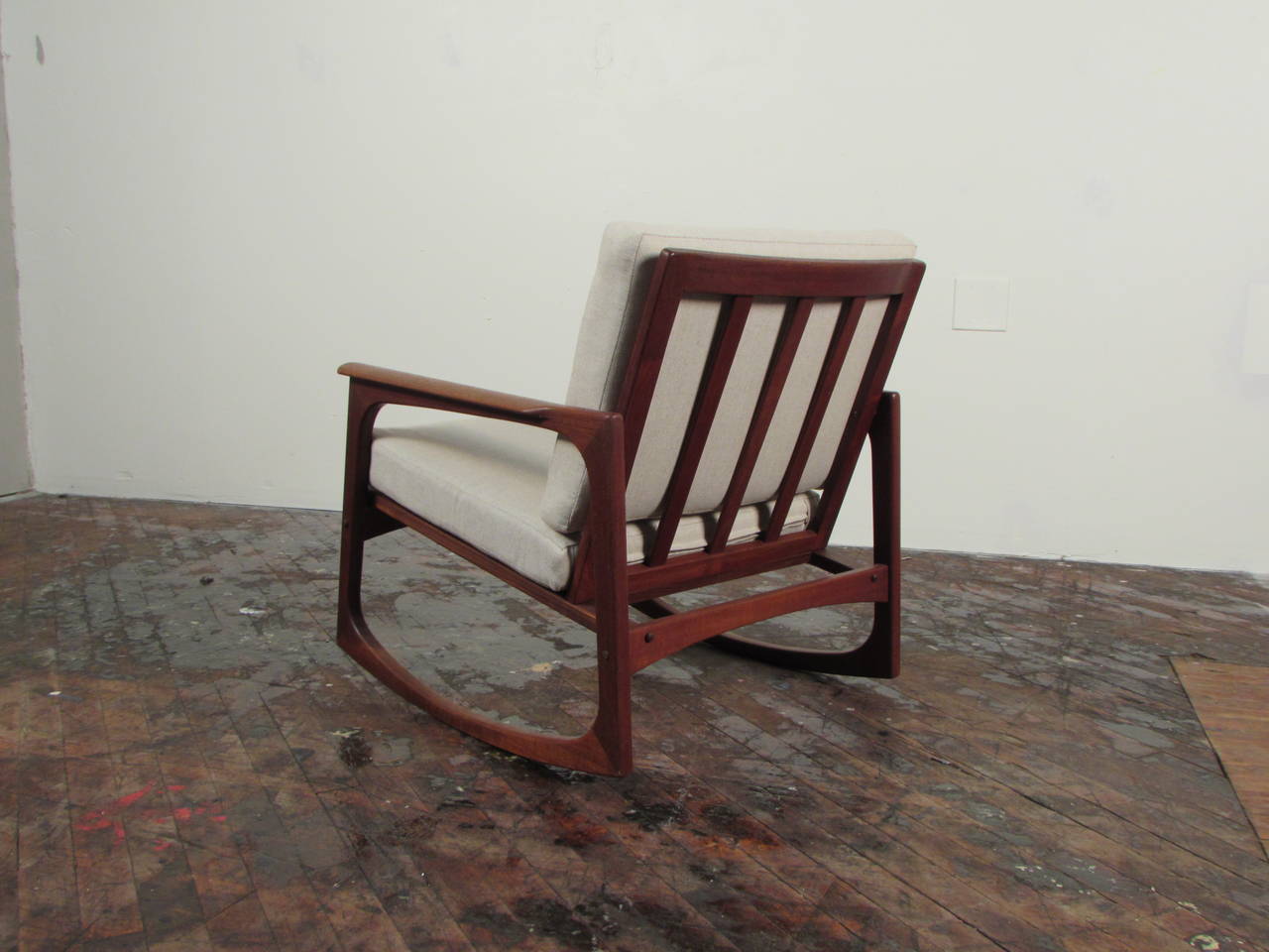 Jacob Kjaer Teak Danish Modern Rocking Chair In Excellent Condition In New York, NY