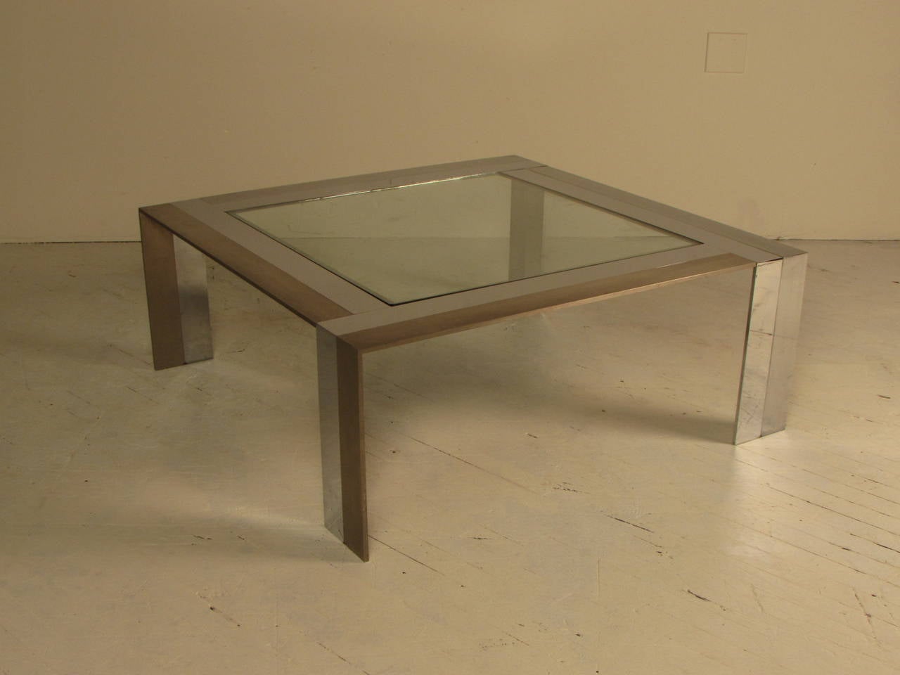 Late 20th Century Solid Steel and Glass Cocktail Table, 1970s