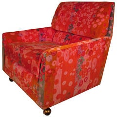 Marge Carson Club Chair with Original Jack Lenor Larsen Velvet Upholstery