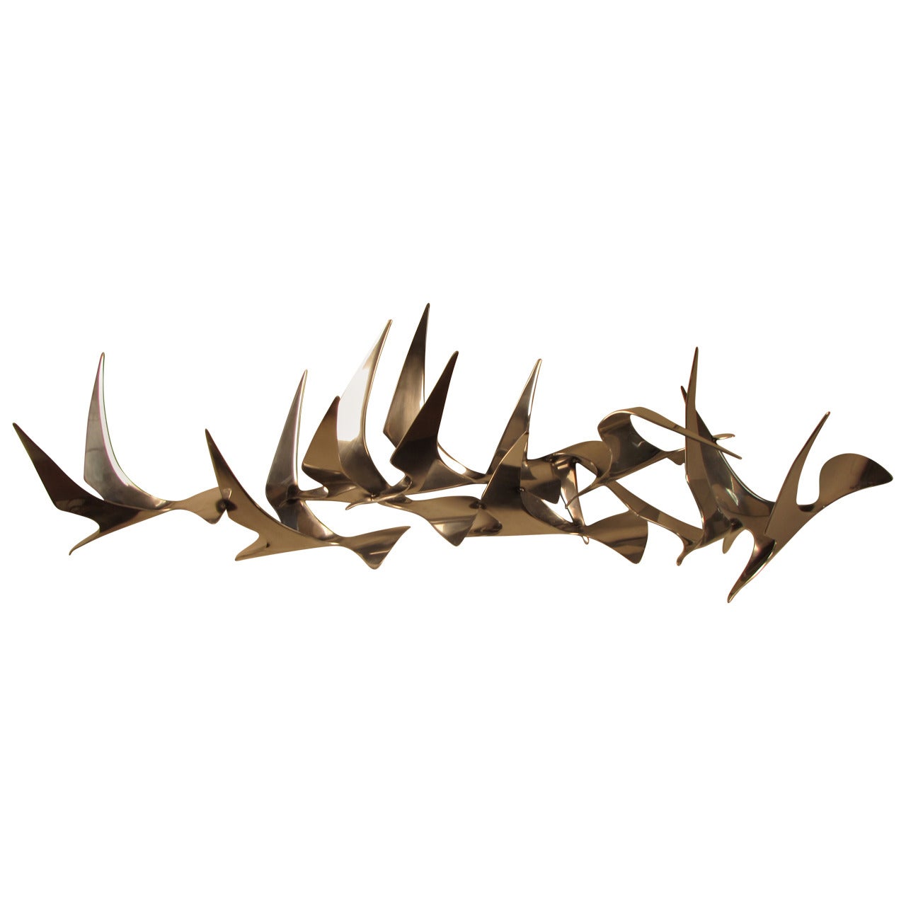 Magnificent Curtis Jere Birds in Flight Wall Sculpture