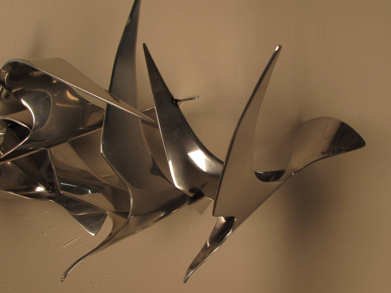 Magnificent Curtis Jere Birds in Flight Wall Sculpture In Excellent Condition In New York, NY