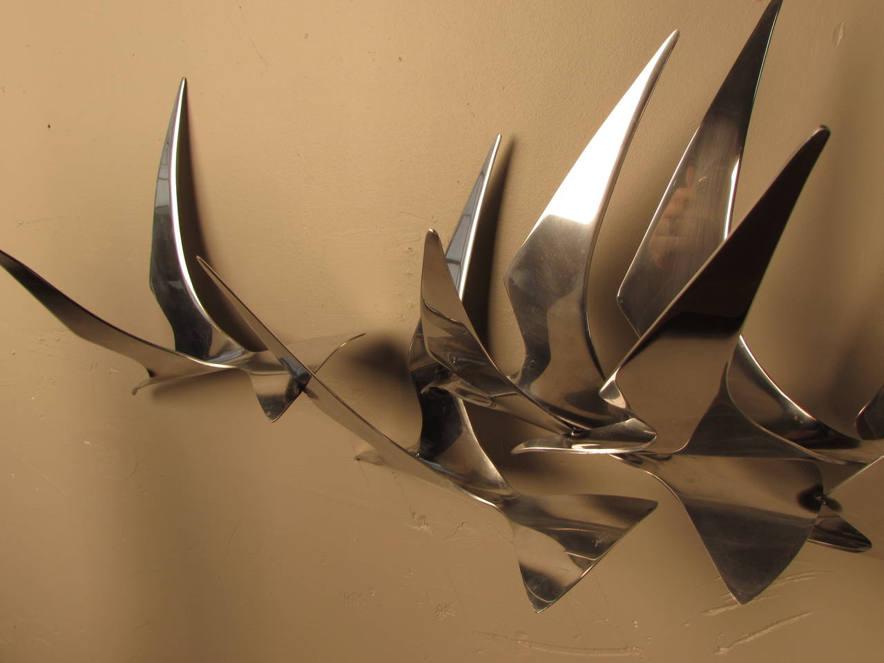 Magnificent Curtis Jere Birds in Flight Wall Sculpture 1