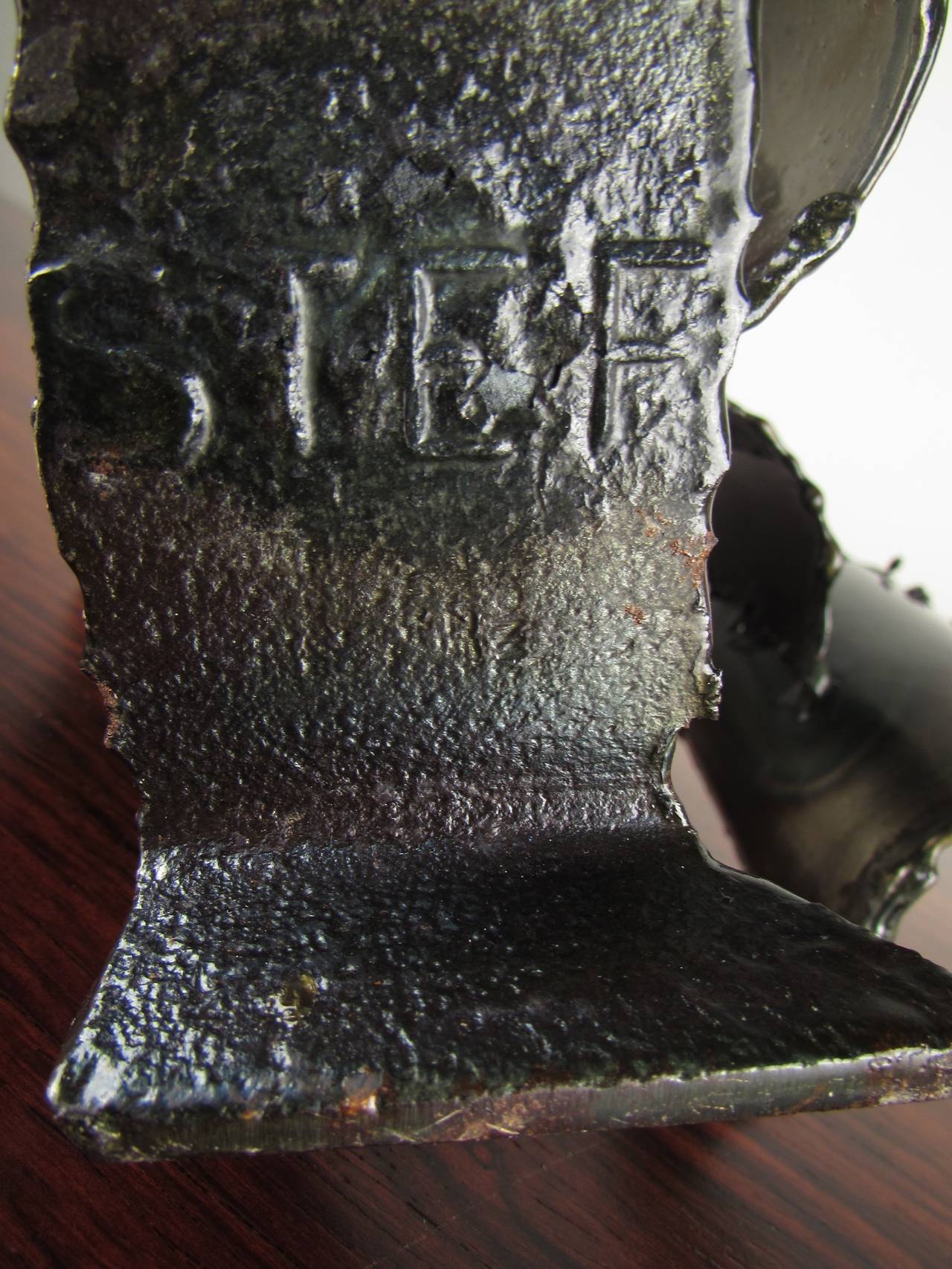 Fantoni Brutalist Torch-Cut Steel Table Sculpture 4