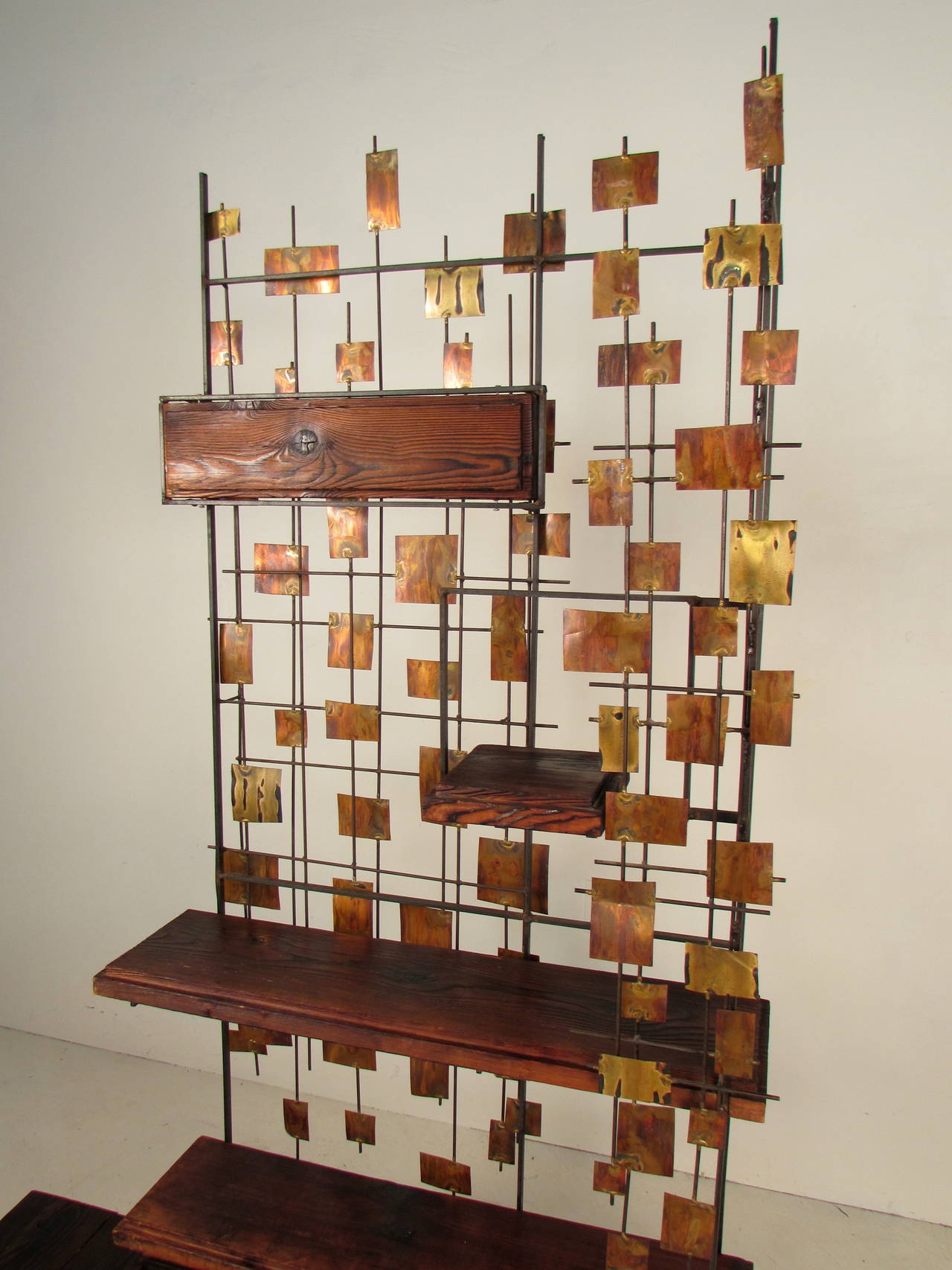 American Unique Studio Made Brutalist Room Divider or Hall Tree