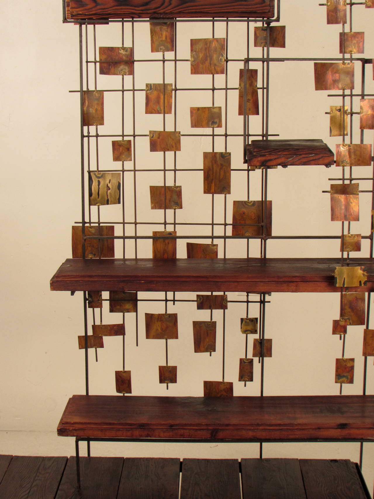 Unique Studio Made Brutalist Room Divider or Hall Tree In Excellent Condition In New York, NY