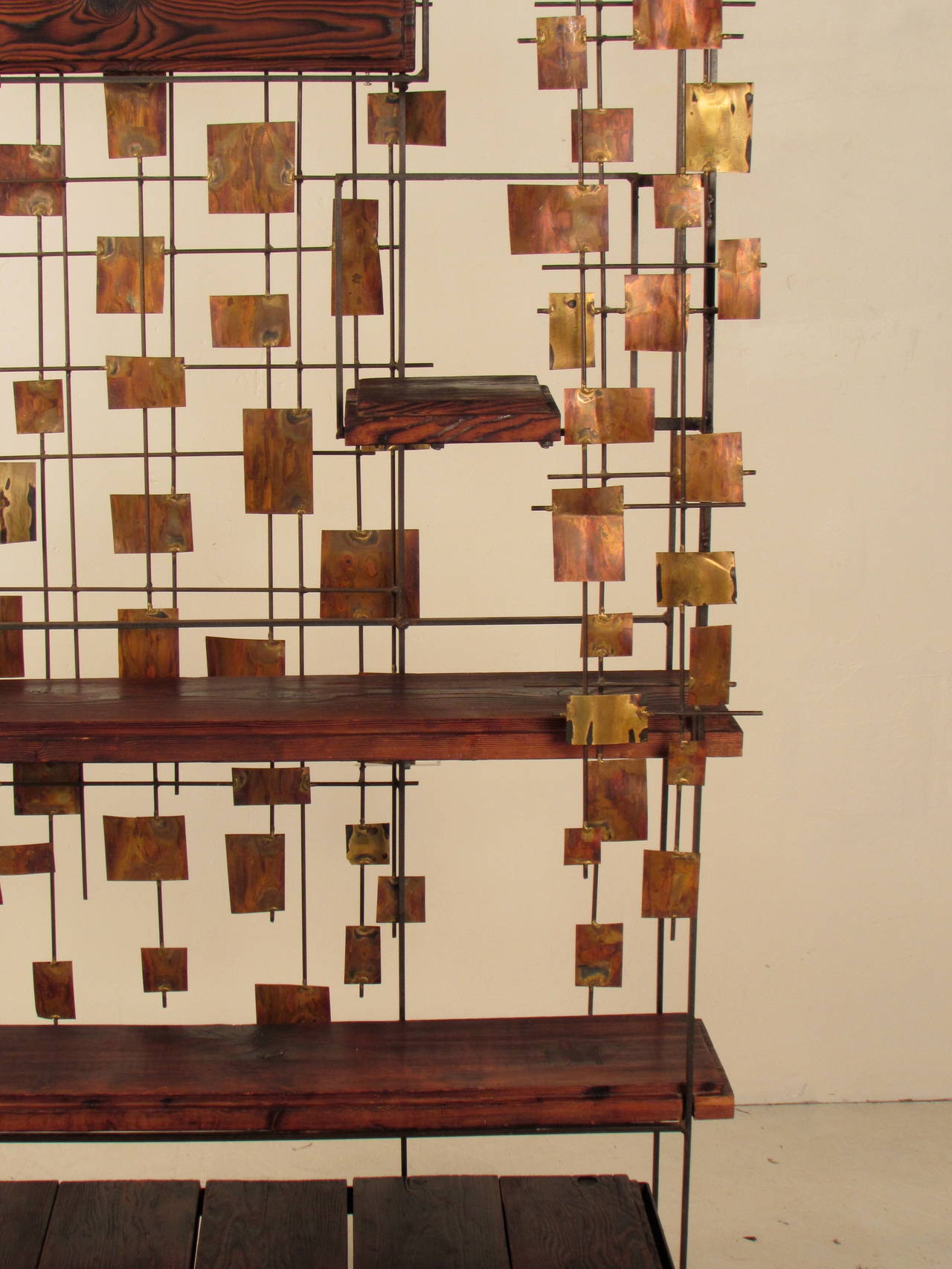 Unique Studio Made Brutalist Room Divider or Hall Tree at 1stDibs hall tree room divider, hall