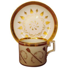 Gilt Porcelain Coffee Cup and Saucer 9