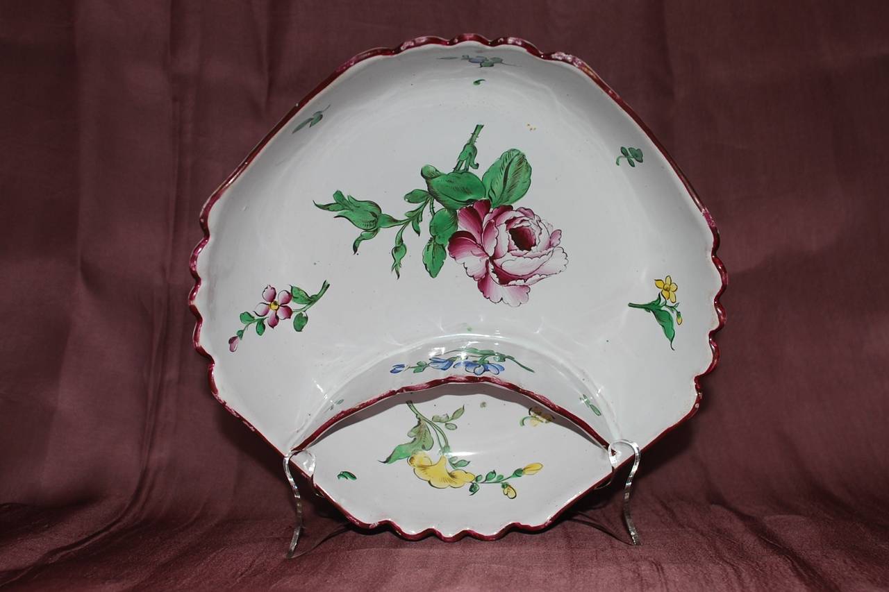 French Vintage Strasbourg Style Faience Crudite Dish For Sale