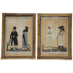 Antique Pair Spanish Paperwork Pictures