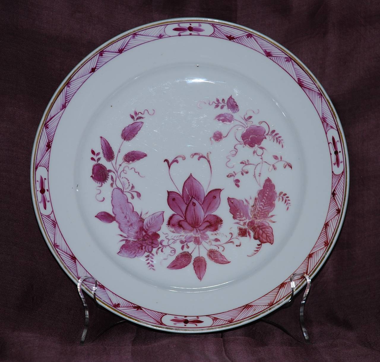 pink porcelain plates