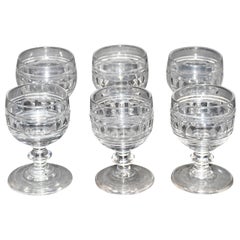 Set of Six English Wine Glasses