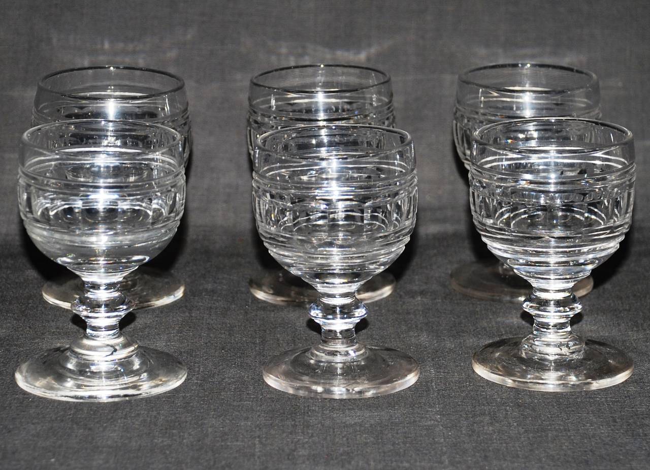 Set of Six English Wine Glasses In Good Condition For Sale In New York, NY