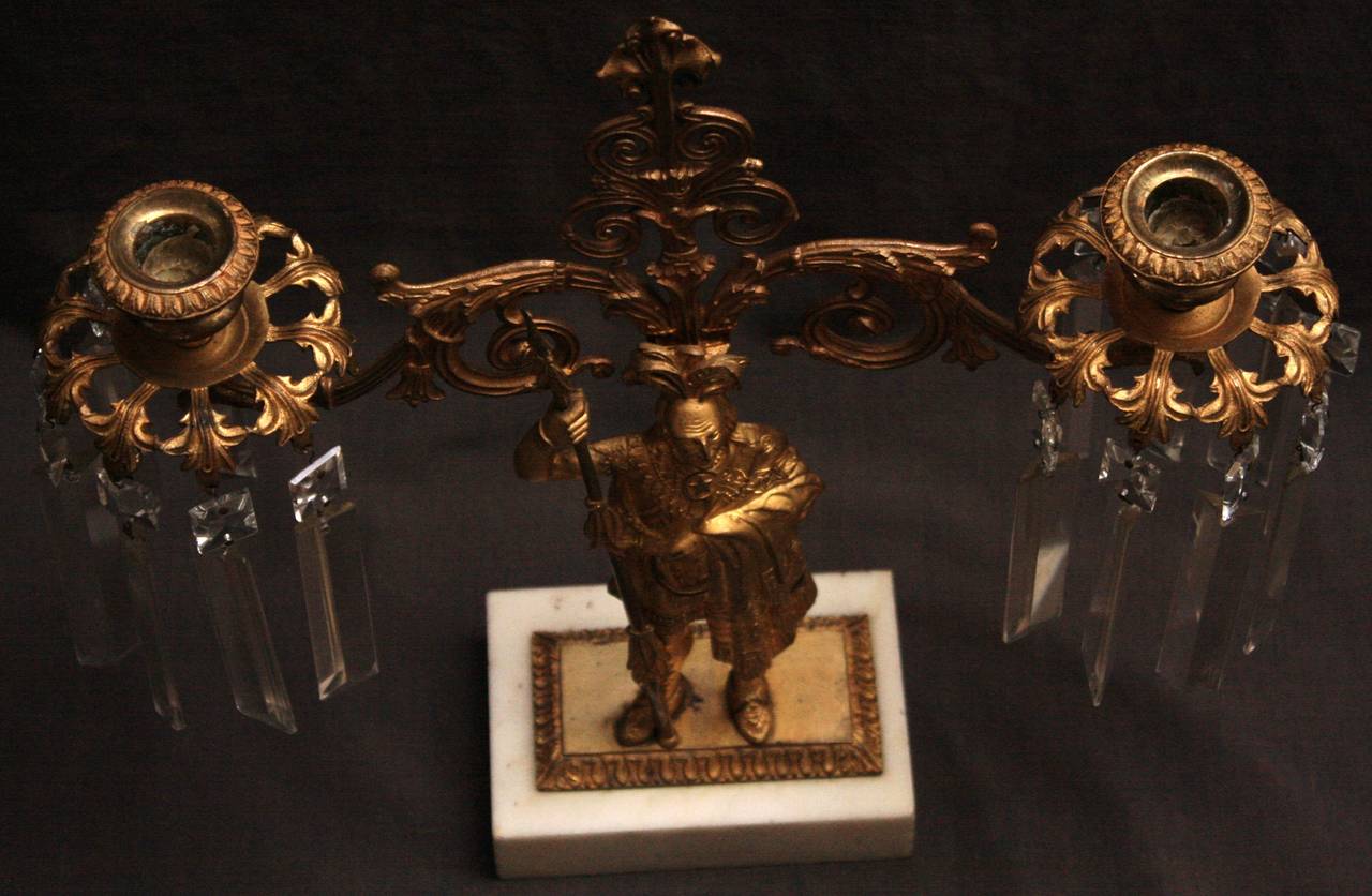 XIXe siècle Girandole en cristal lustré de forme amérindienne en vente