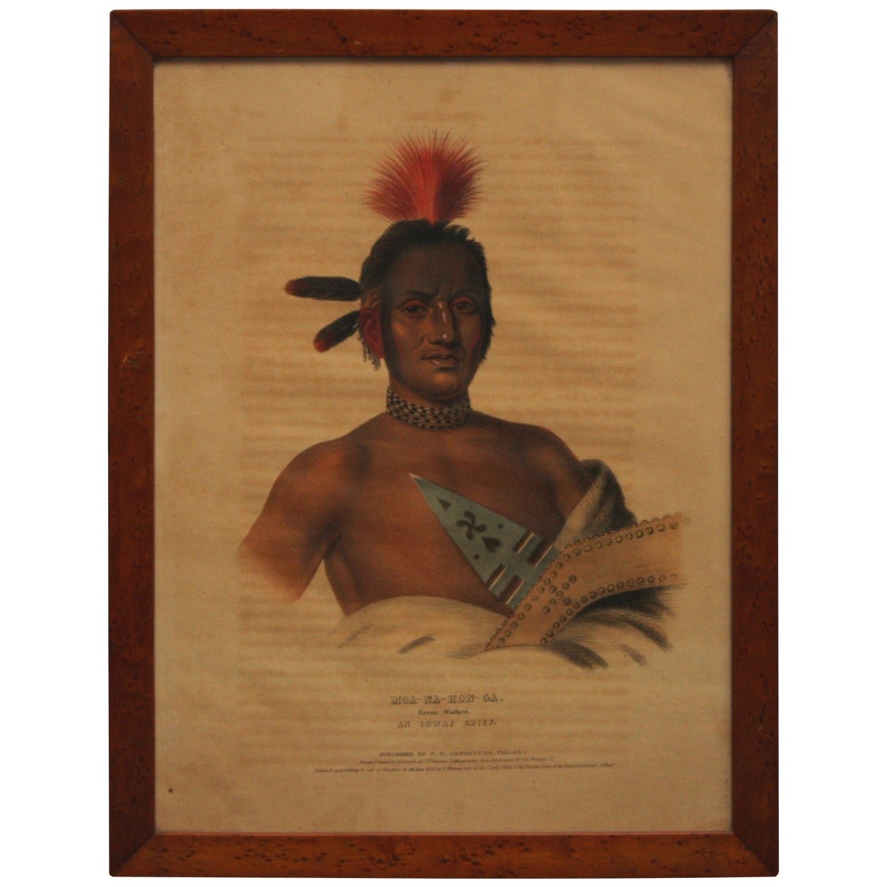 "Moa-na-hon-ga" Native American Chief Lithograph