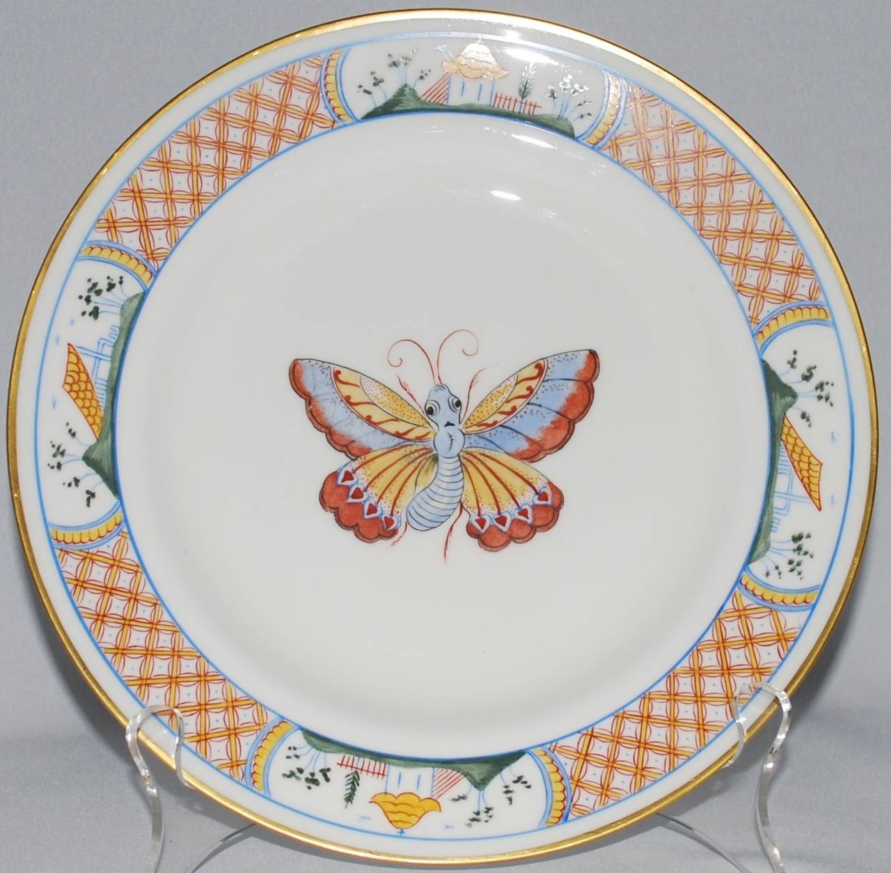 Set of Six Tiffany & Co. Chinoiserie Butterfly Plates In Excellent Condition In New York, NY