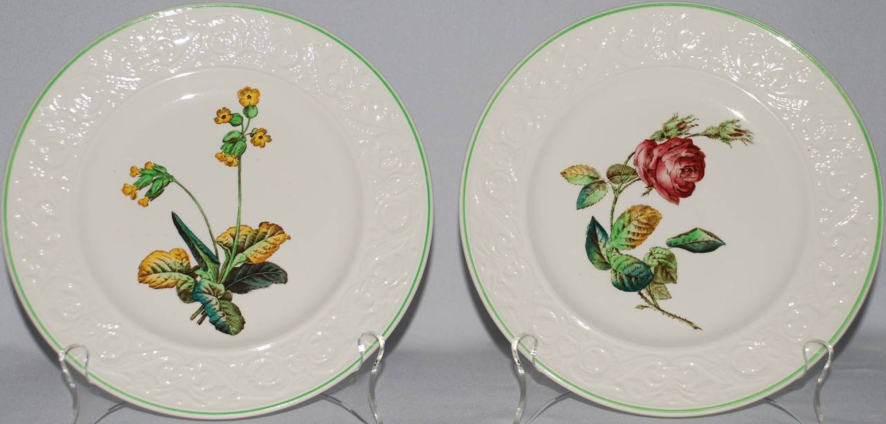 Set of Eight Copeland Spode Botanical Plates In Excellent Condition In New York, NY