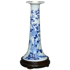 Antique Blue and White Candlestick Lamp