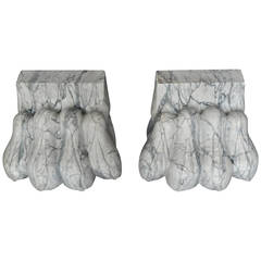 Pair of Marble Lion Paws