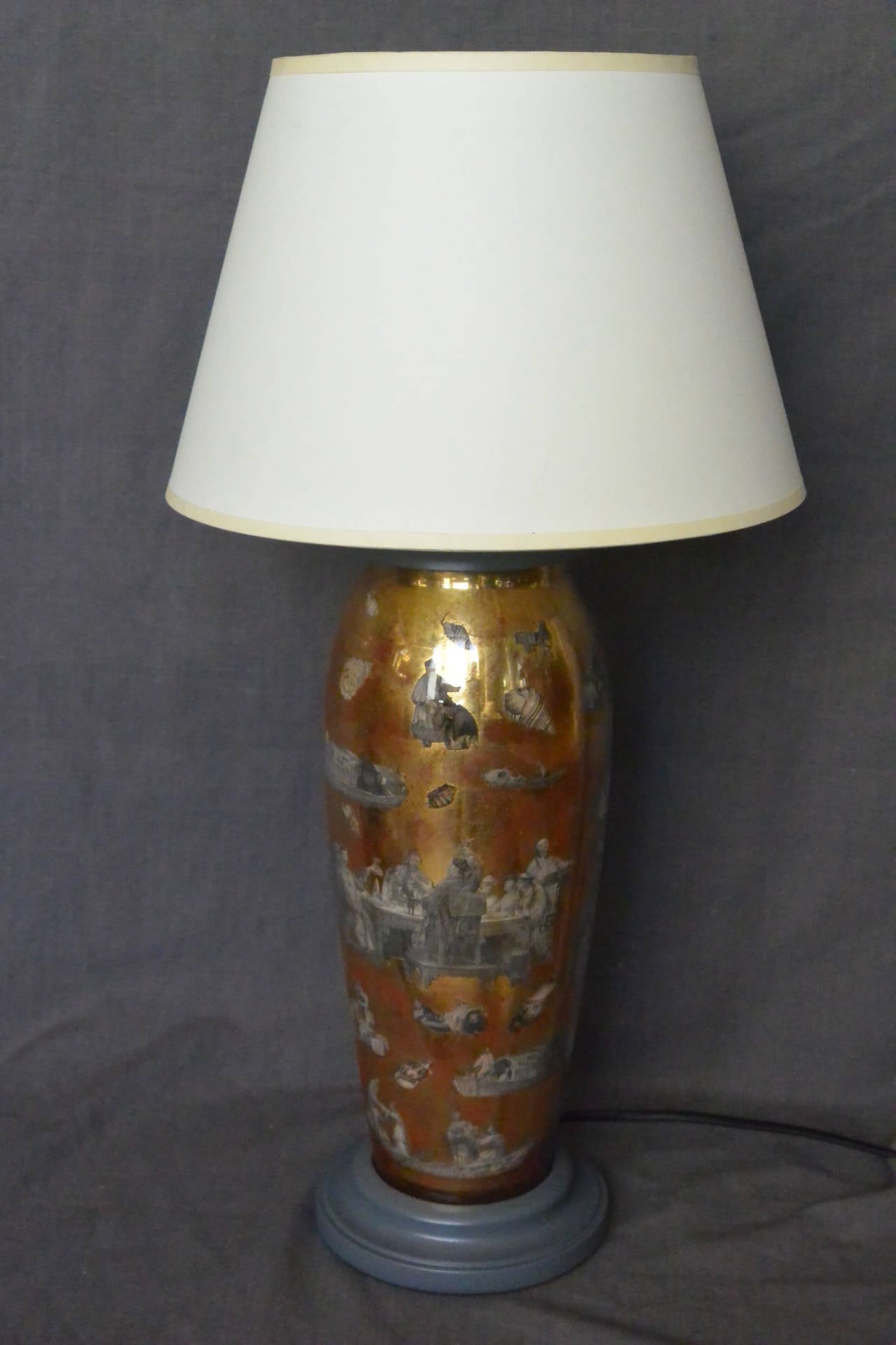 Pair of Chinoiserie Decalcomania Lamps In Good Condition For Sale In New York, NY