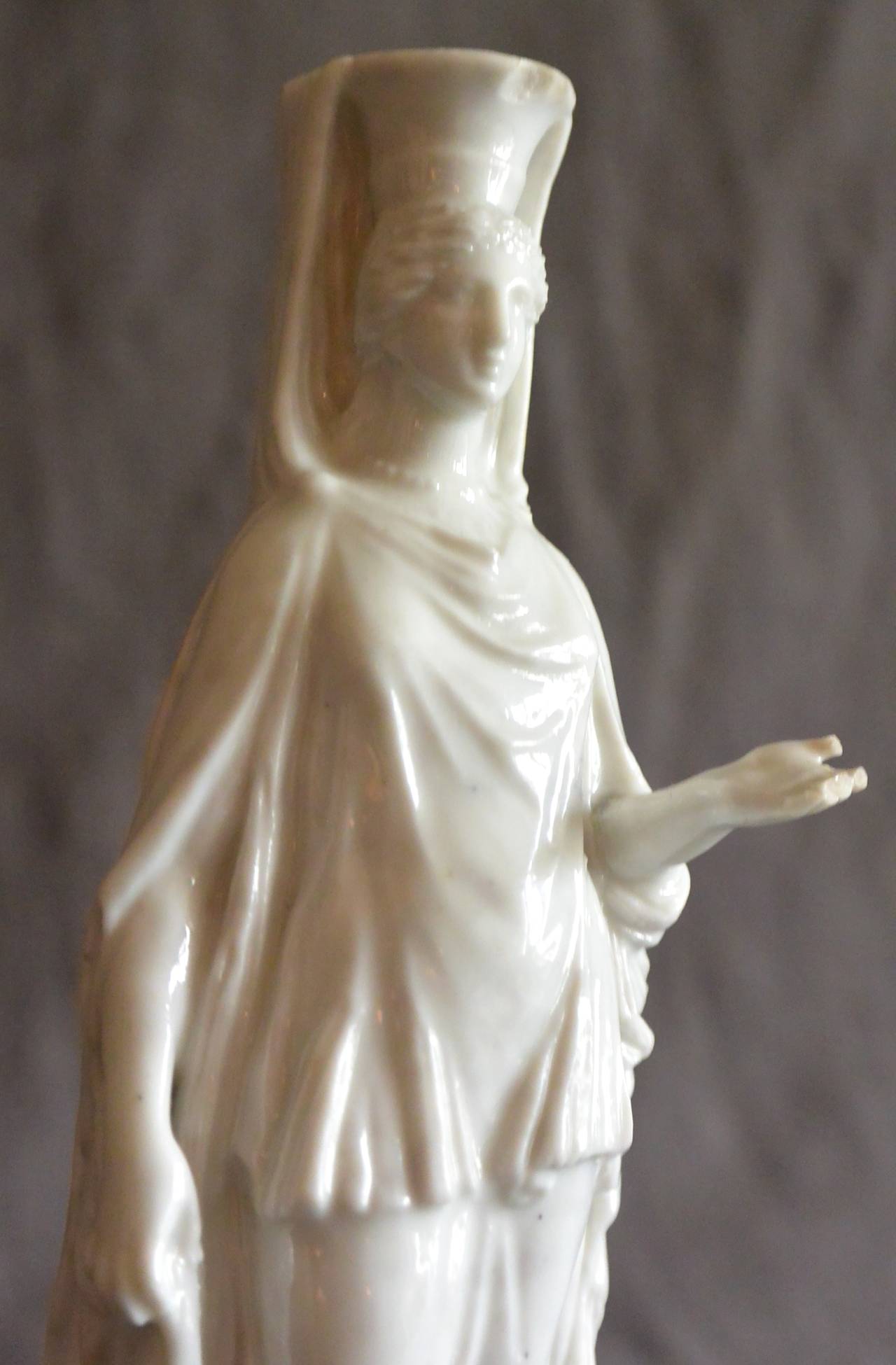 Doccia White Porcelain Caryatid Sculpture For Sale 2