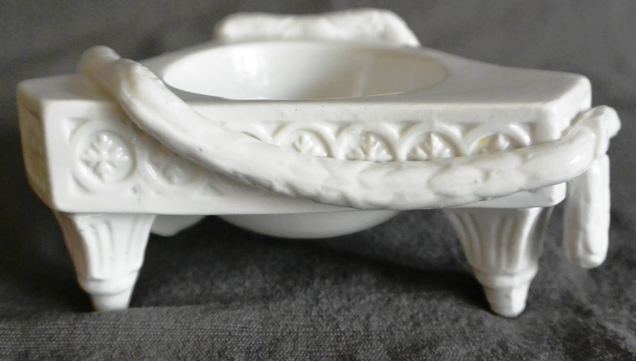 German Neoclassical White Porcelain Salt Dish For Sale