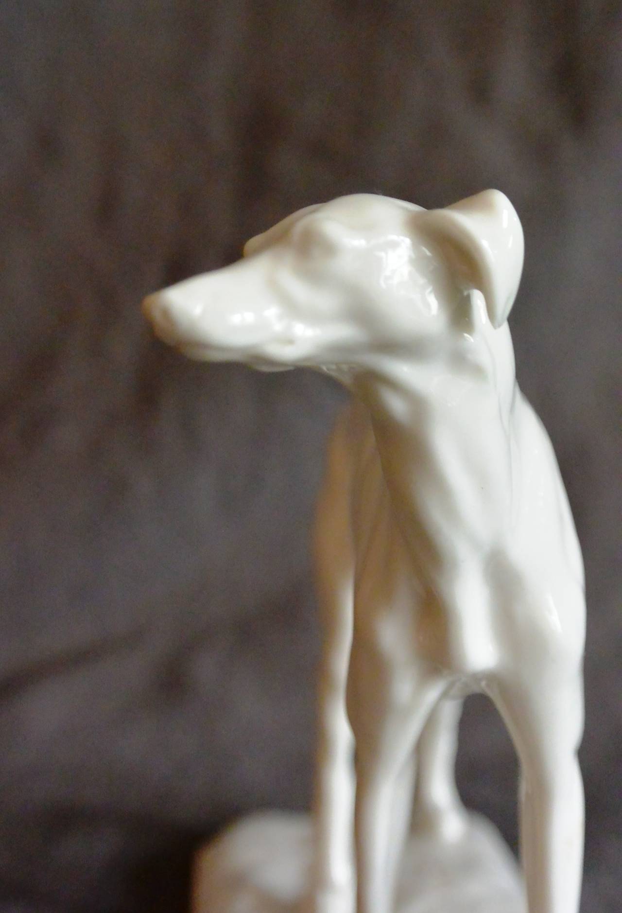 20th Century Nymphenburg Porcelain Greyhound Sculpture
