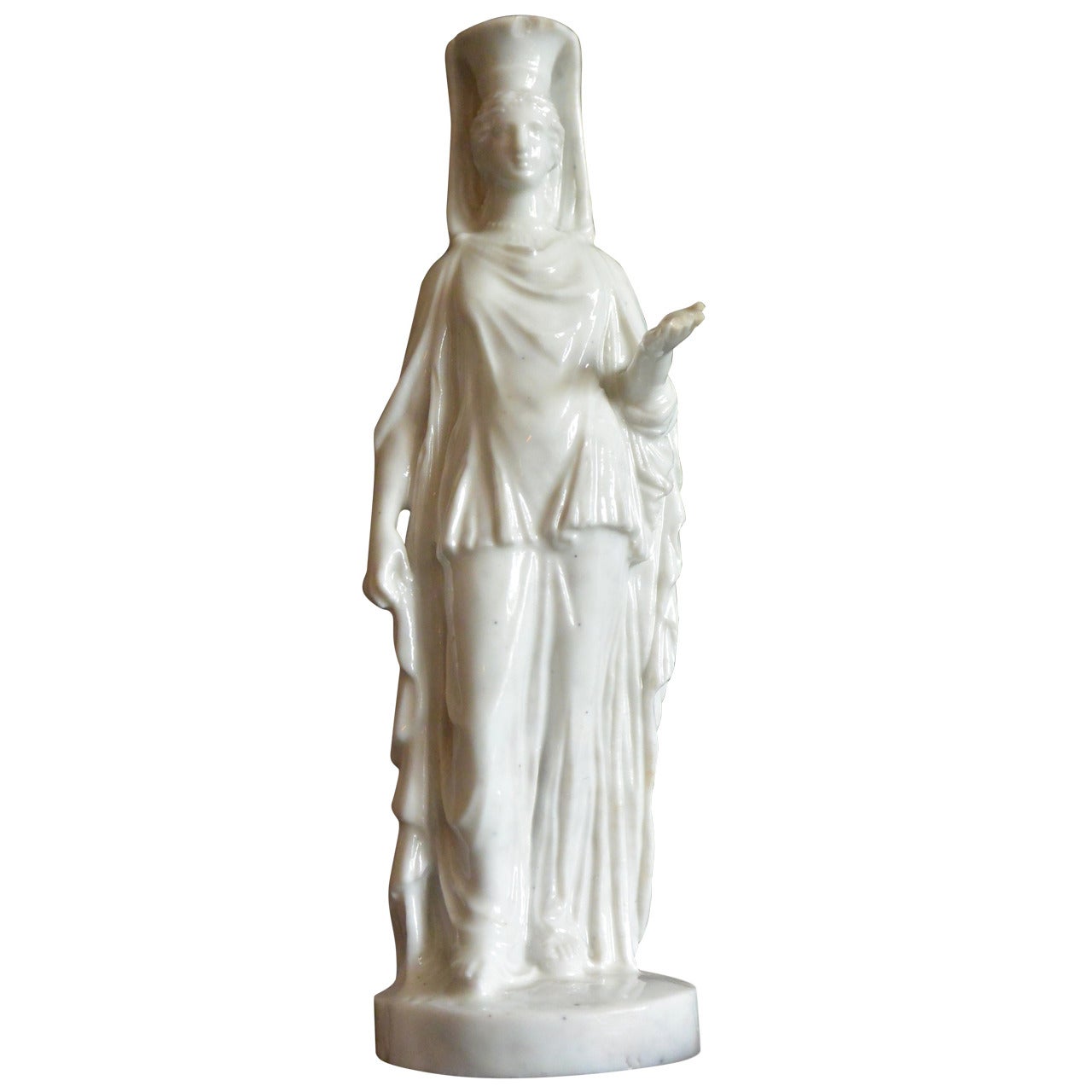 Sculpture de cariatides en porcelaine blanche de Doccia