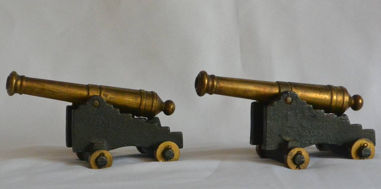 Brass Pair Model American Cannons