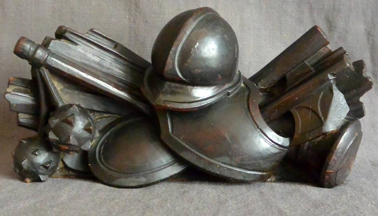 Carved English Military Trophy For Sale