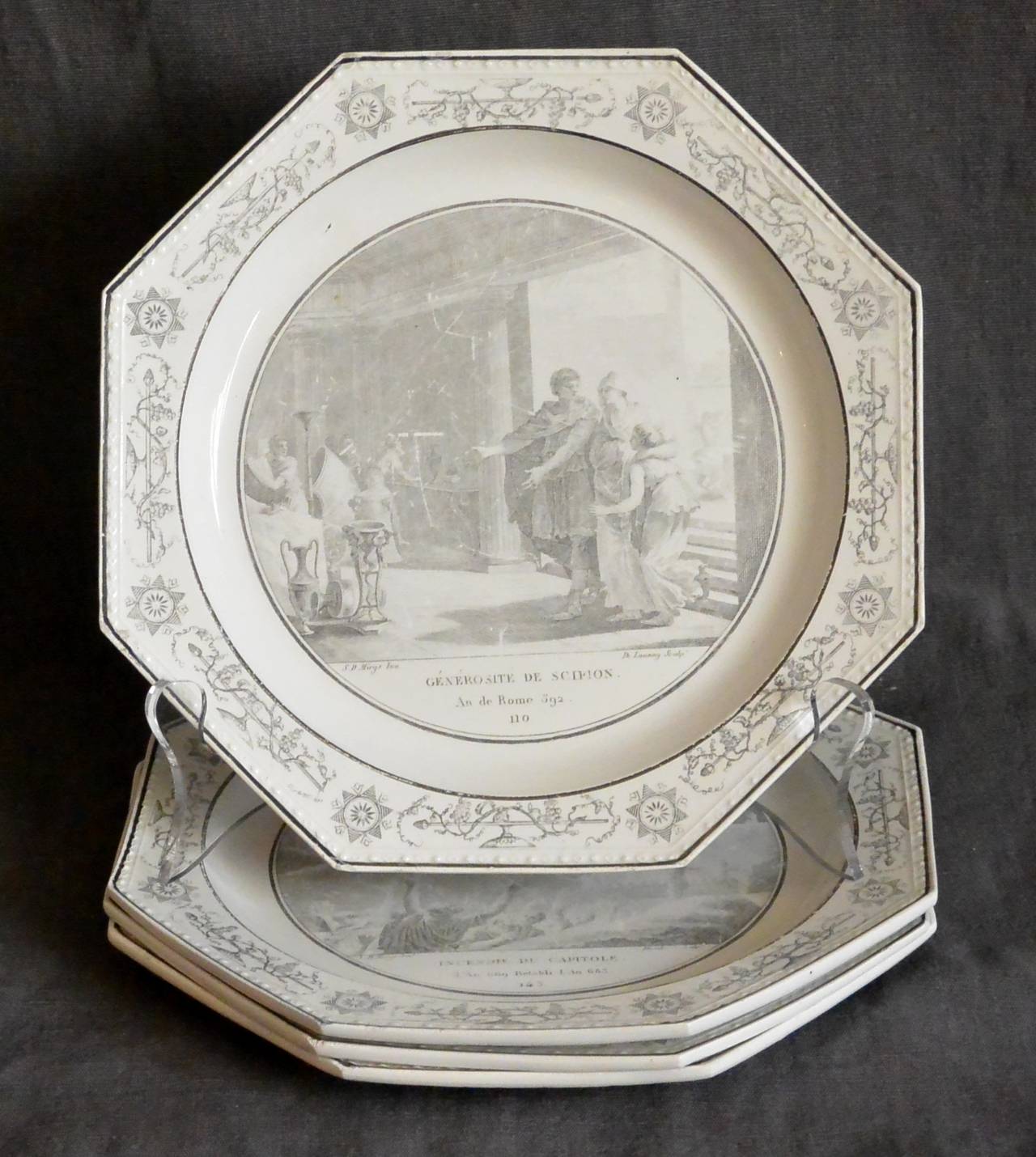Set of Four Neoclassical Creil Plates