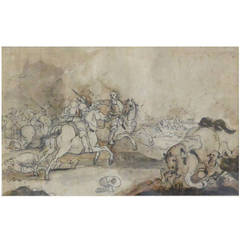 Jacques Courtois Drawing of Battle Scene