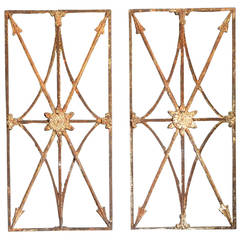 Pair of Iron Crossed Arrow Grilles