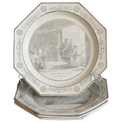 Set of Four Neoclassical Creil Plates