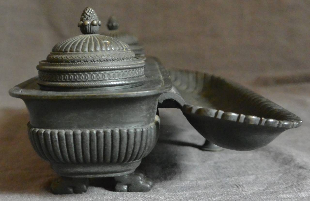 Empire Style French Bronze Inkwell For Sale 2
