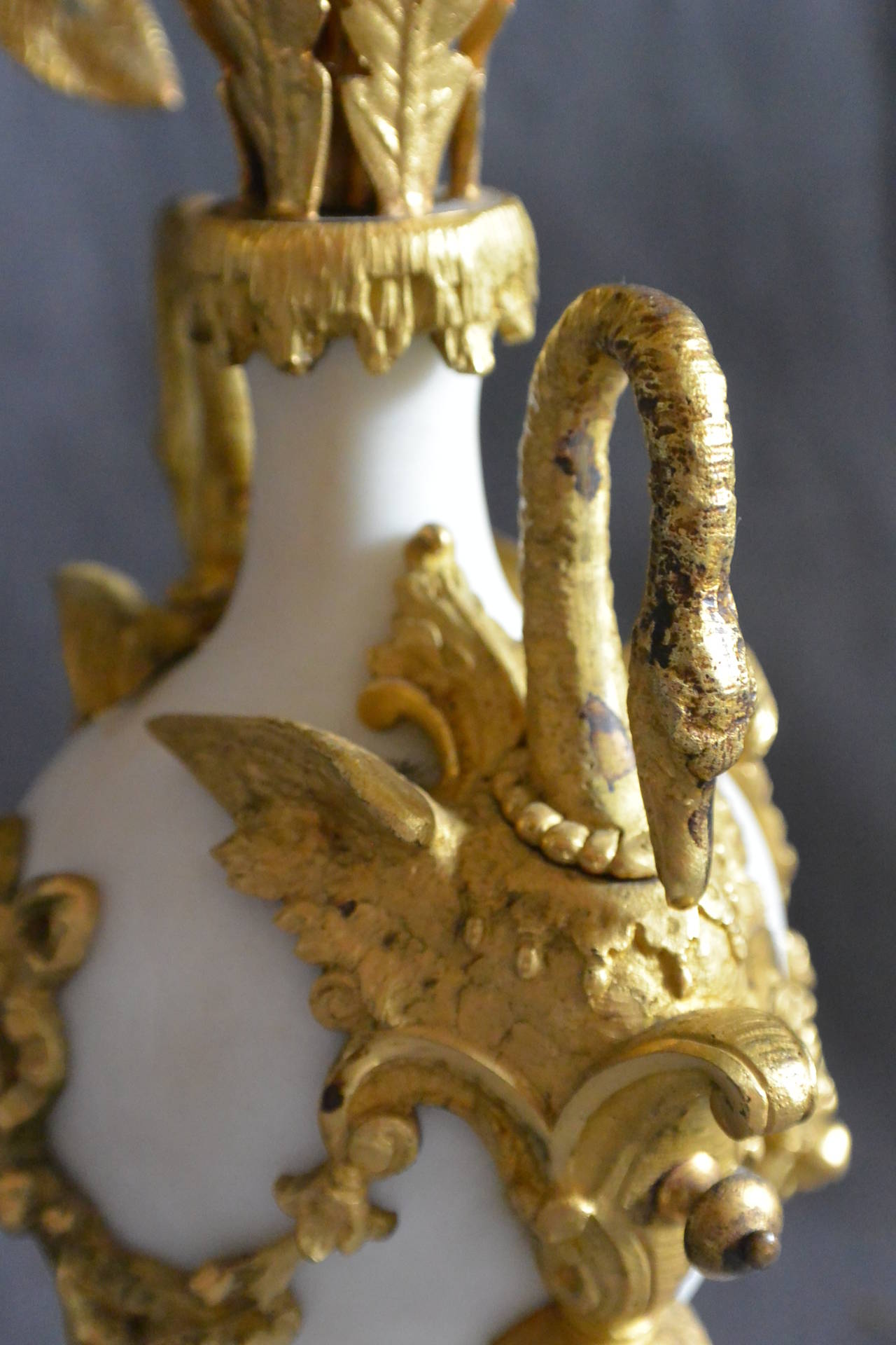 Marble Pair of Louis XV Style Candelabra