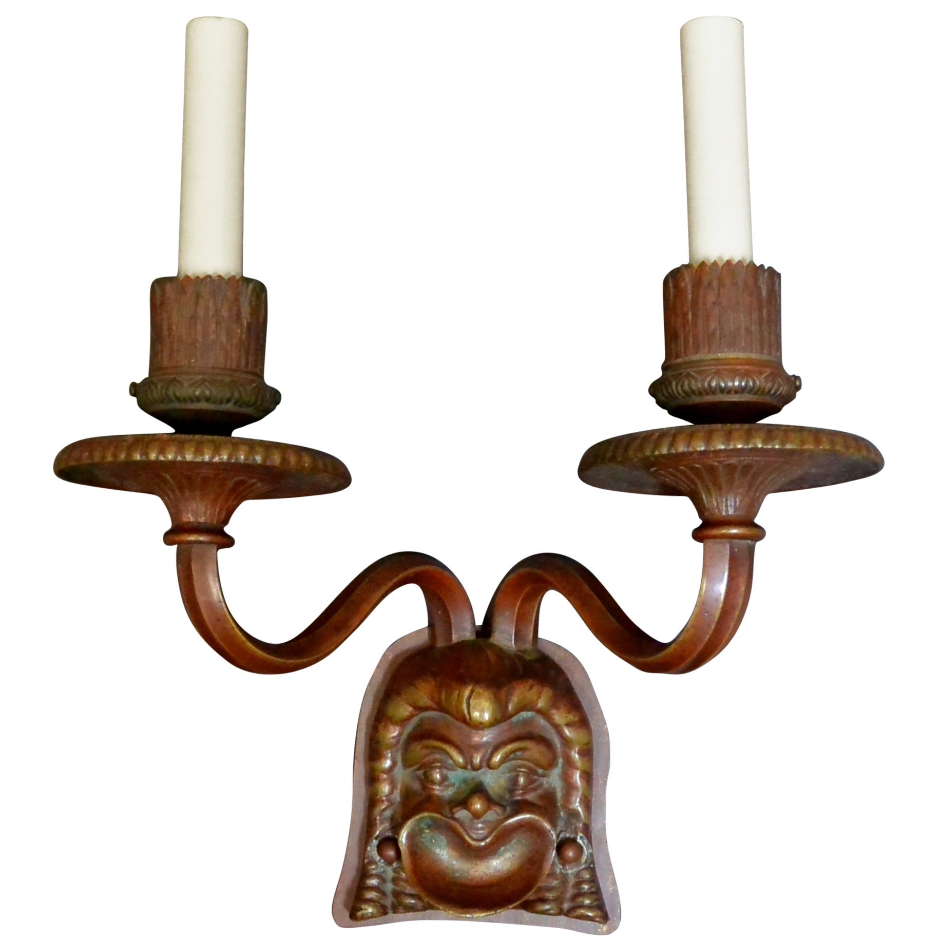 Etruscan Mask Sconce For Sale