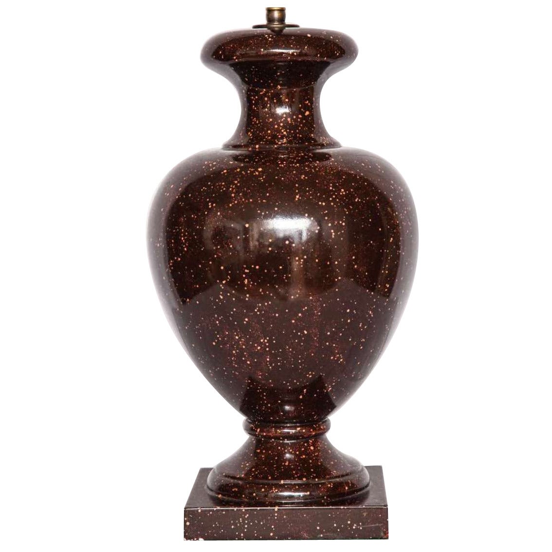 European Continental Faux Porphyry Lamp For Sale