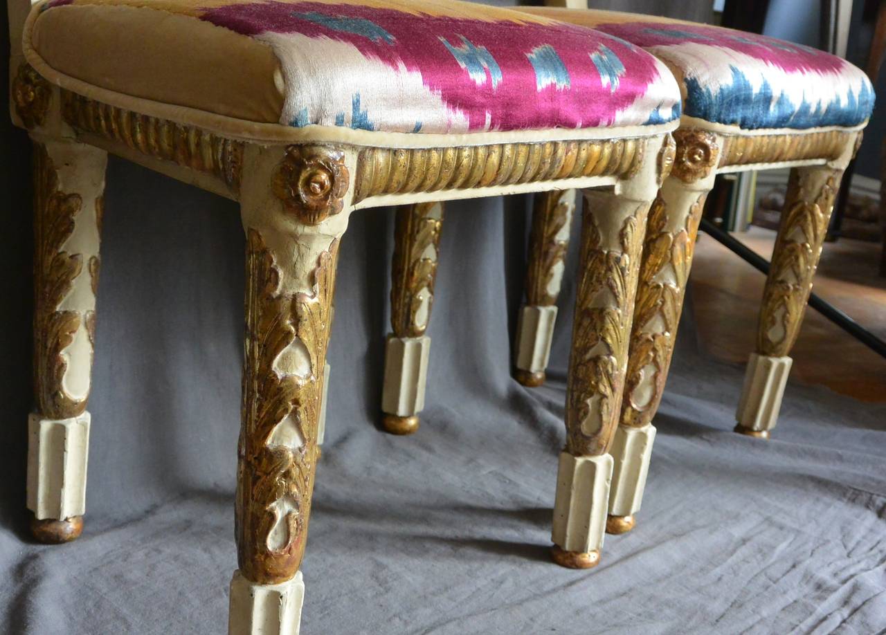 Giltwood Pair of Italian Side Chairs