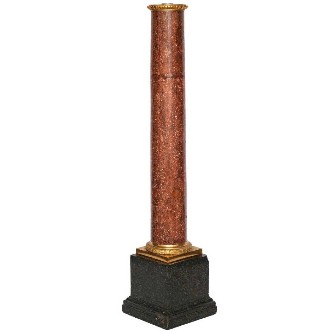Louis XVI Style Marble Column Lamp For Sale