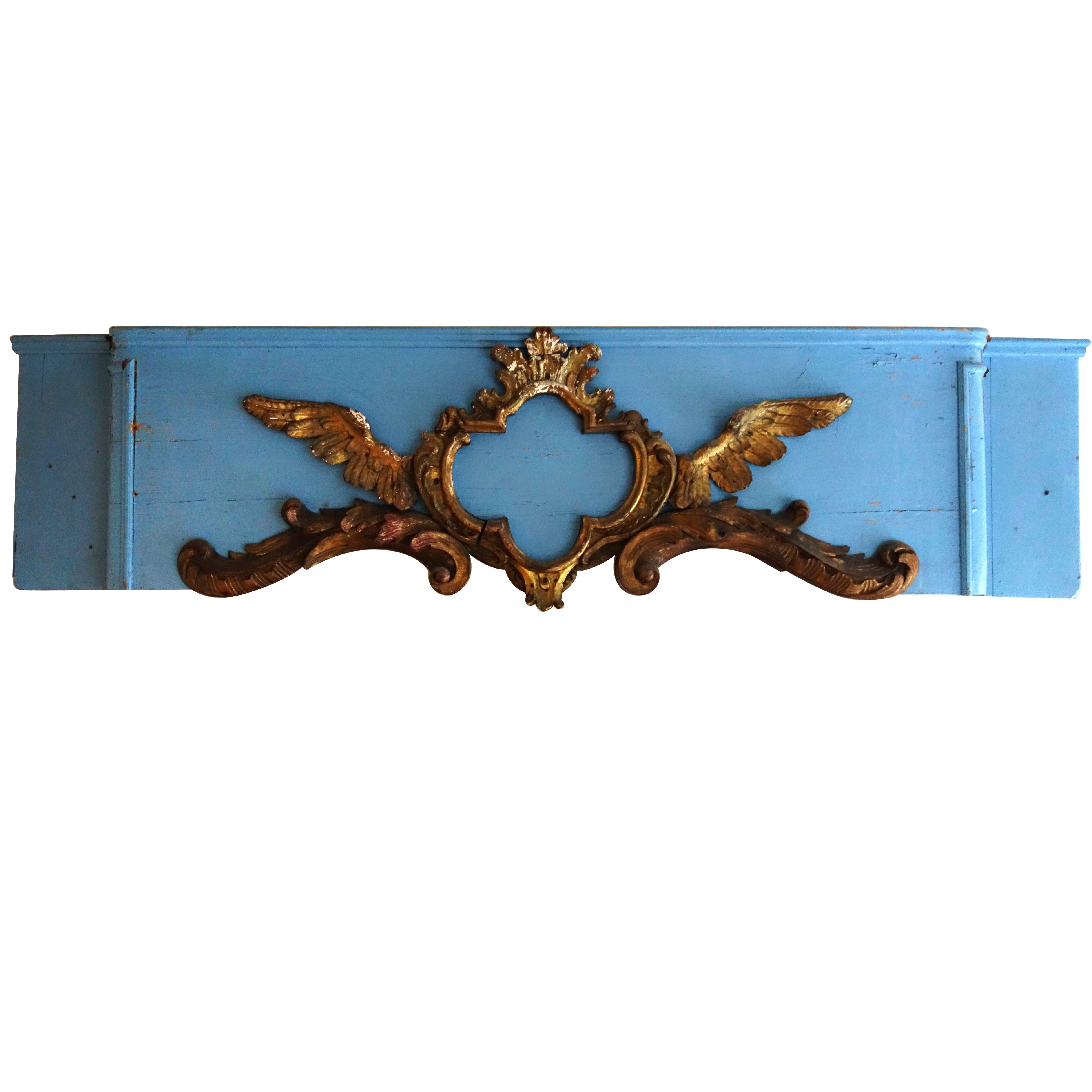 Italian Painted and Giltwood Cornice For Sale