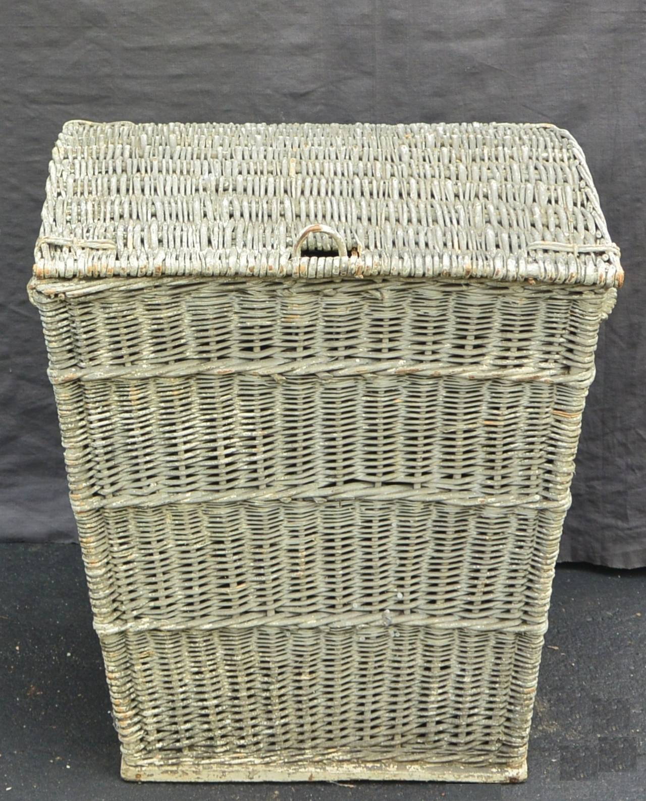 American Large Painted Wicker Basket