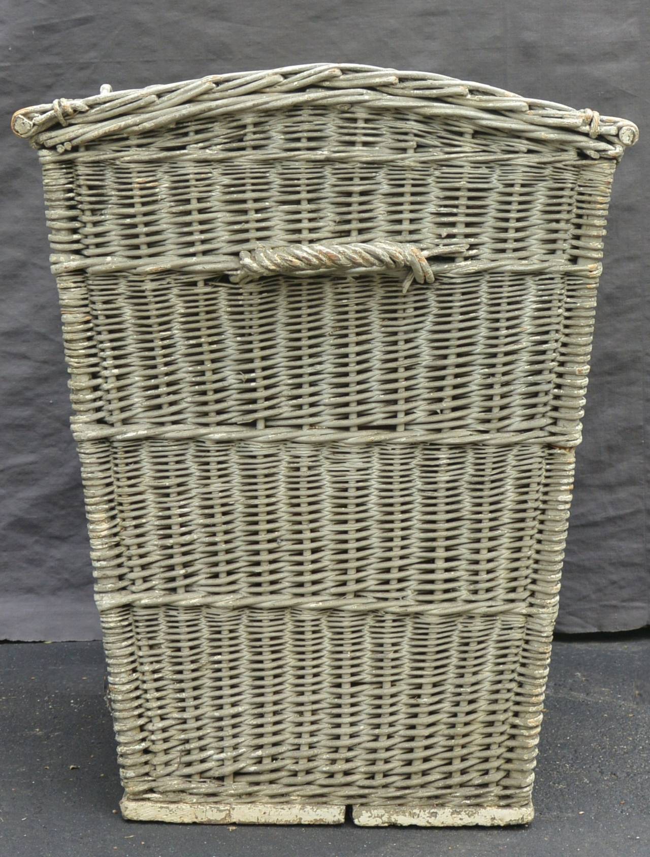 Large Painted Wicker Basket In Good Condition In New York, NY