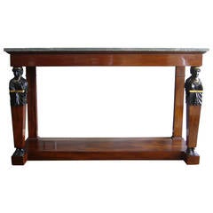 Consulat Jacob Mahogany Parcel Ebonized and Parcel-Gilt Console Consulat Jacob Mahogany Parcel Ebonized and Parcel-Gilt Console