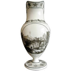 Neoclassical Creil Ewer with Naples Scene of St. Elmo